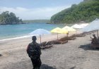 Sertu Nyoman Dayuh Gelar Patroli di Obyek Wisata Pantai Crystal Bay